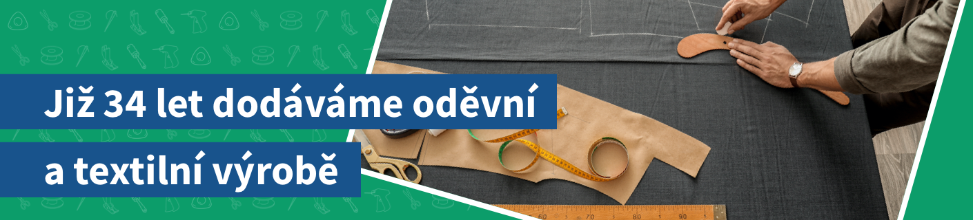 Již 34 let dodáváme oděvní a textilní výrobě