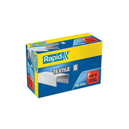 Sešívací svorky RAPID TEXTILE 43/6, kt=10000 ks