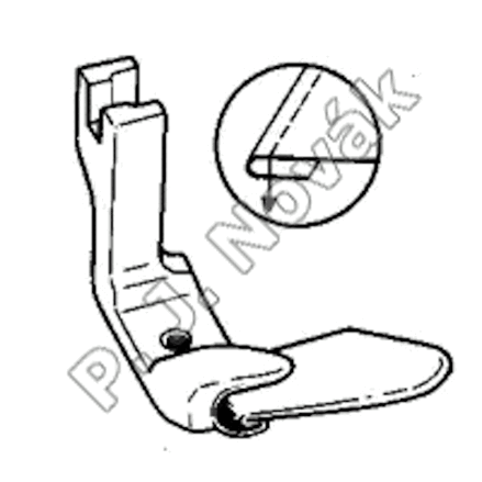 Single folding hemmer foot right downturn 490356 1/4" (6,4 mm)