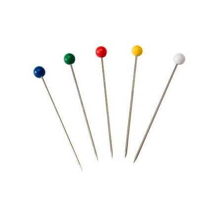 Glas head pins,coloured,extra sharp and fine 32x0,6mm/1000ks