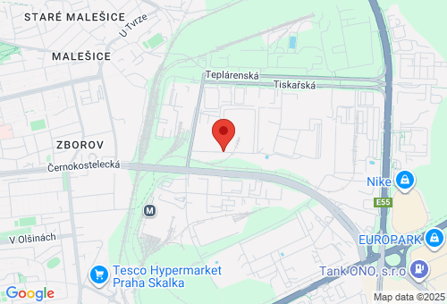 Google map: Polygrafická 709/4, Praha 10